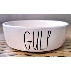 Rae Dunn Magenta "Gulp" Ceramic Small Pet Food Bowl